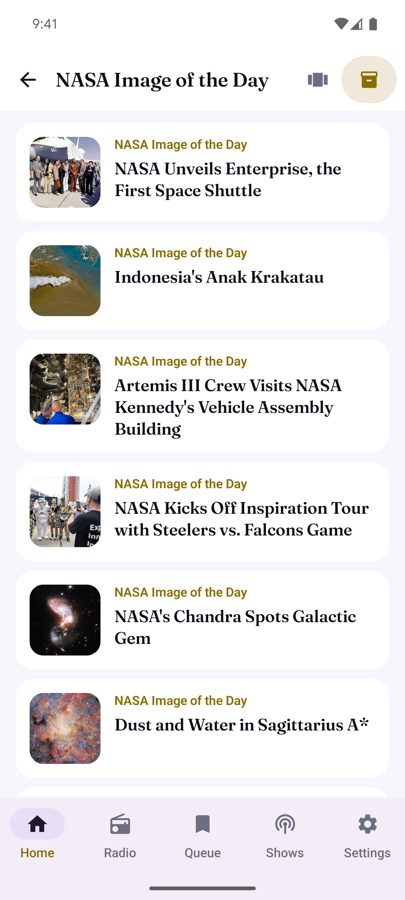 Android phone: Pro Feed NASA