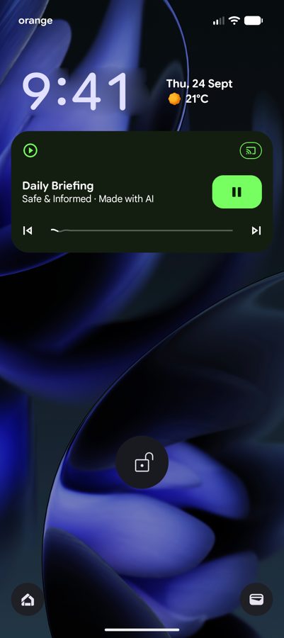 Android phone: Pro LockScreen Player